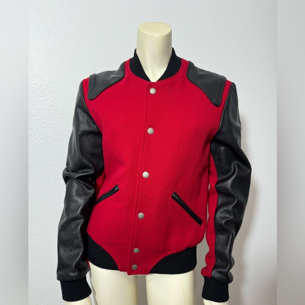 NWT Saint Laurent Varsity Teddy Bomber